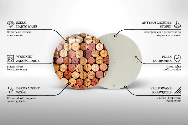 Skärbräda glas unik Vinkorkar mönster