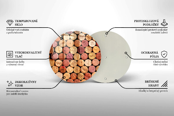 Skärbräda glas unik Vinkorkar mönster