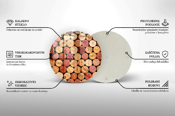 Skärbräda glas unik Vinkorkar mönster