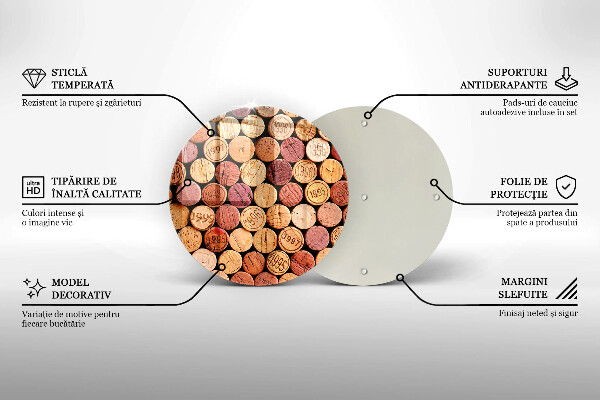 Skärbräda glas unik Vinkorkar mönster