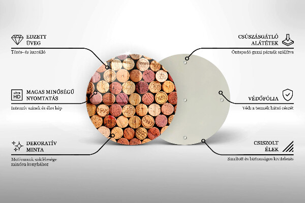 Skärbräda glas unik Vinkorkar mönster