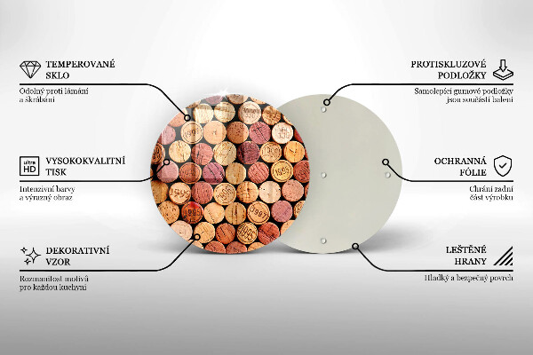 Skärbräda glas unik Vinkorkar mönster