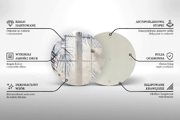 Skärbräda glas unik Subtila blad