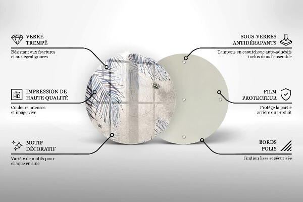Skärbräda glas unik Subtila blad