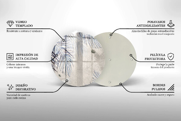 Skärbräda glas unik Subtila blad