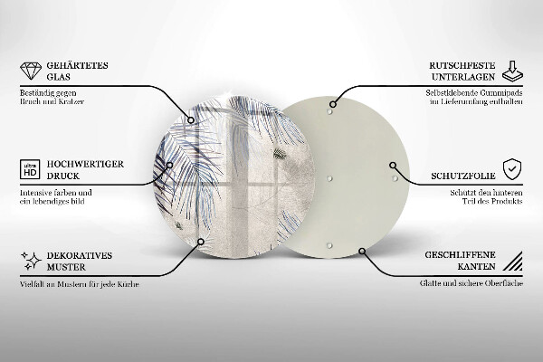 Skärbräda glas unik Subtila blad