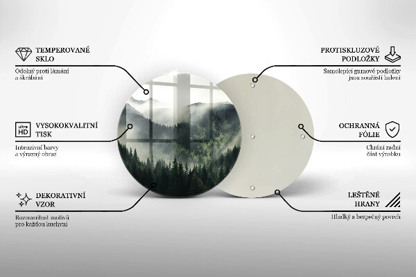 Skärbräda glas unik Skog och dimma landskap