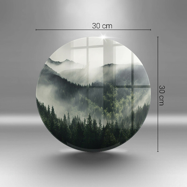 Skärbräda glas unik Skog och dimma landskap