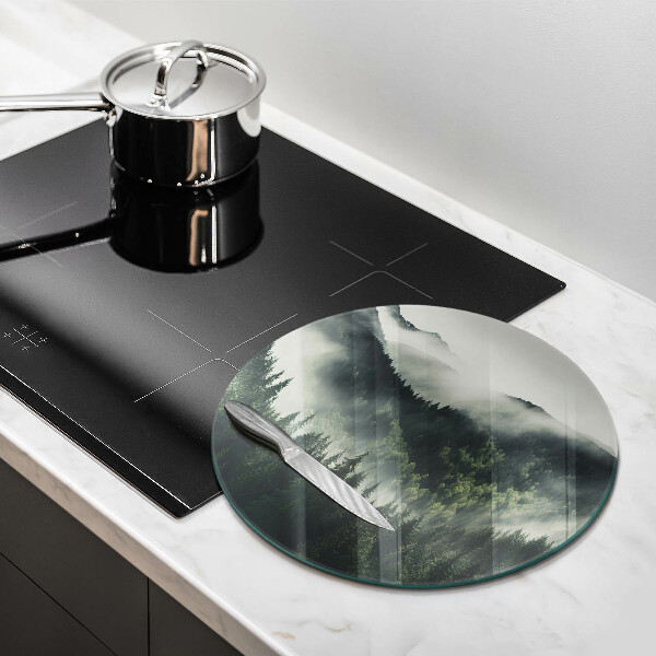 Skärbräda glas unik Skog och dimma landskap