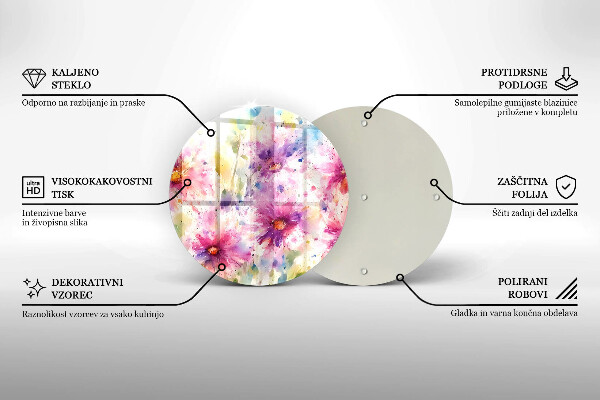 Skärbräda glas unik Målade blommor
