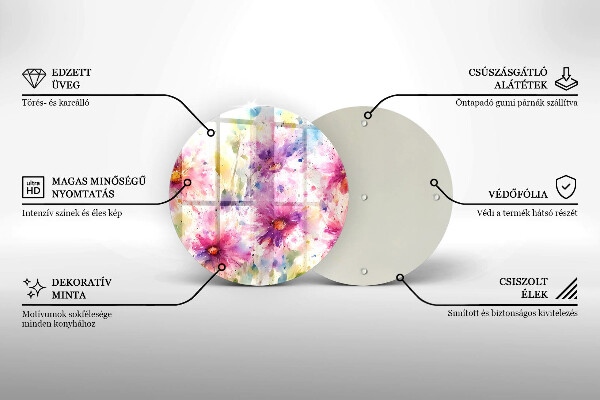 Skärbräda glas unik Målade blommor