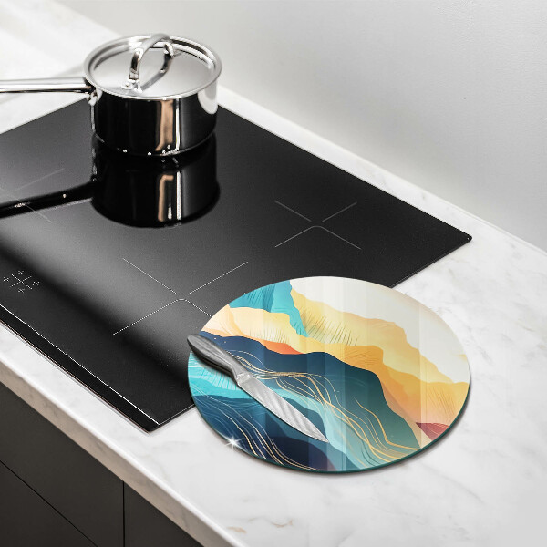 Skärbräda glas unik Abstrakt bergslandskap