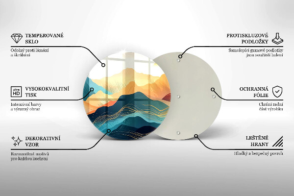 Skärbräda glas unik Abstrakt bergslandskap