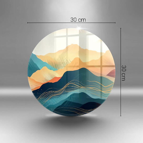 Skärbräda glas unik Abstrakt bergslandskap