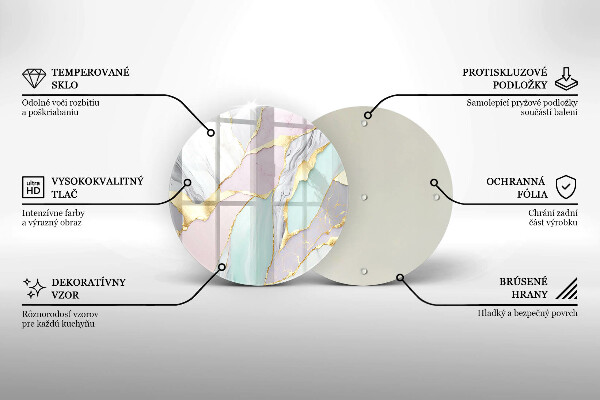 Skärbräda glas unik Pastell marmor