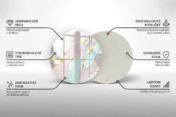 Skärbräda glas unik Pastell marmor