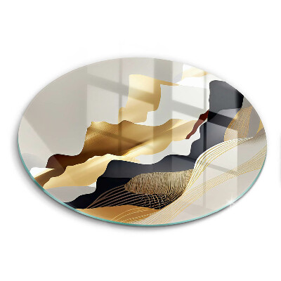 Skärbräda glas unik Abstrakta gyllene berg