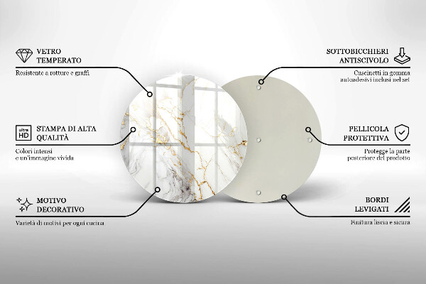 Skärbräda glas unik Ljus marmor med guld