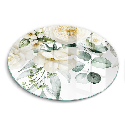 Skärbräda glas unik Akvarell blommor