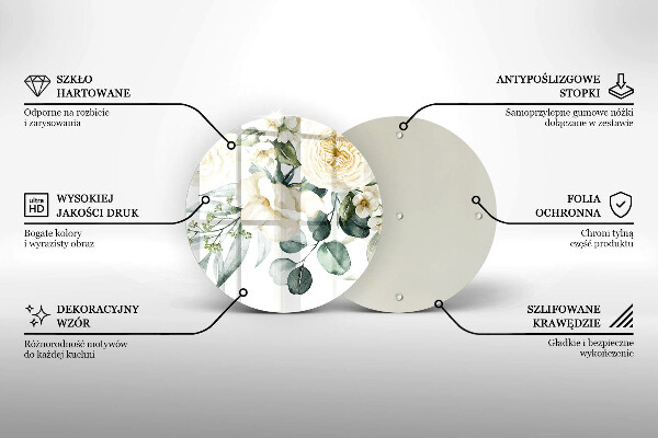 Skärbräda glas unik Akvarell blommor