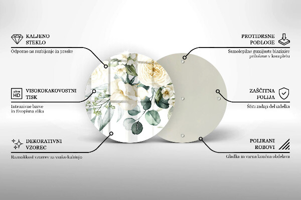 Skärbräda glas unik Akvarell blommor