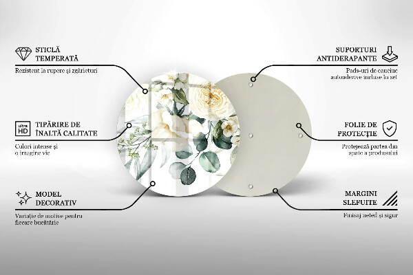 Skärbräda glas unik Akvarell blommor