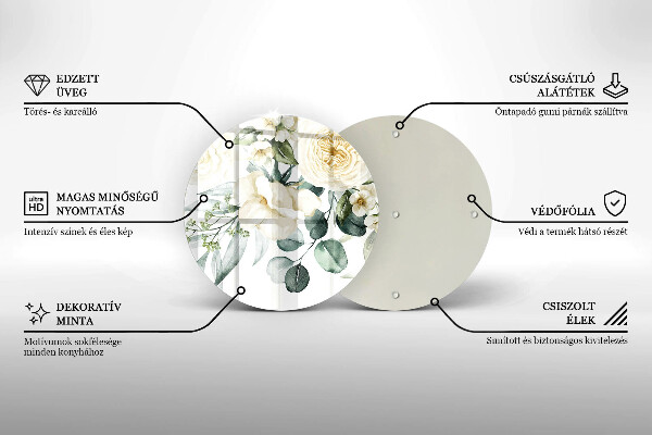 Skärbräda glas unik Akvarell blommor