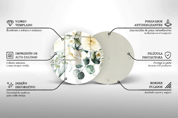 Skärbräda glas unik Akvarell blommor