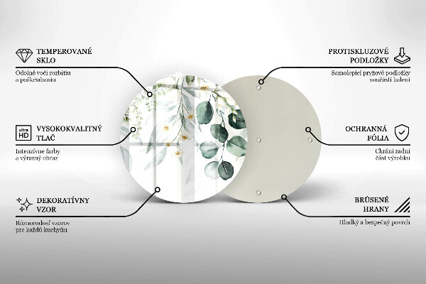 Skärbräda glas unik Akvarellväxter