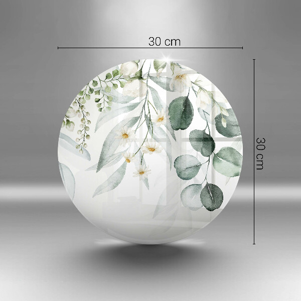 Skärbräda glas unik Akvarellväxter