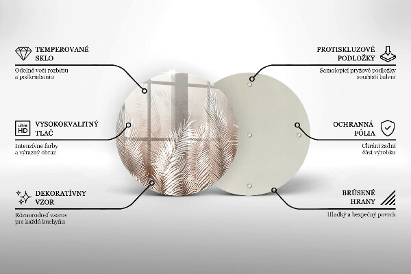 Skärbräda glas unik Boho vegetation löv