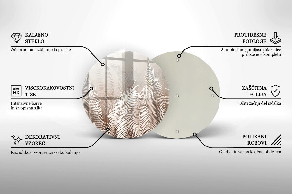 Skärbräda glas unik Boho vegetation löv