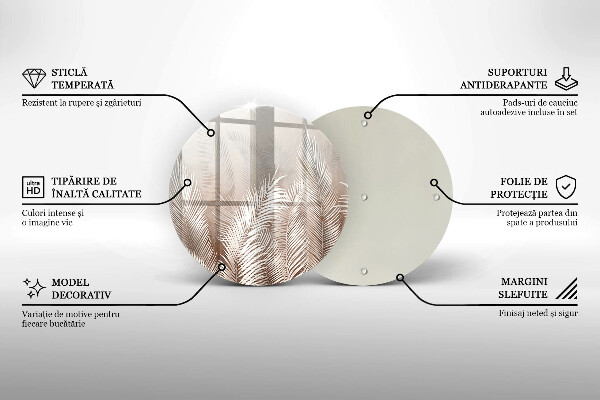 Skärbräda glas unik Boho vegetation löv