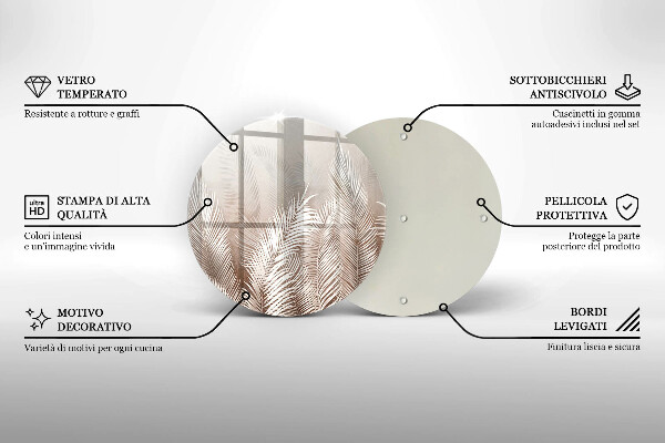 Skärbräda glas unik Boho vegetation löv
