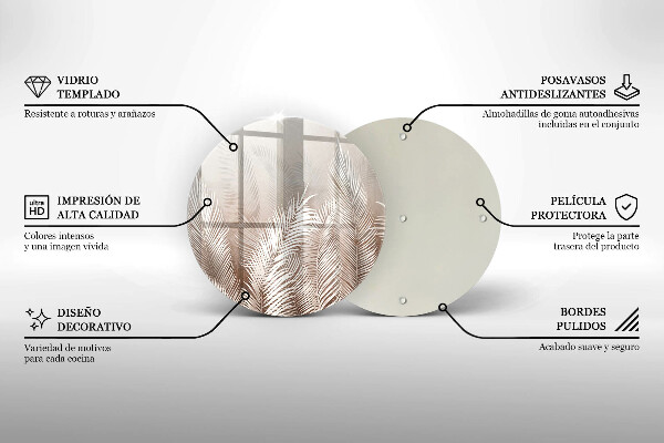 Skärbräda glas unik Boho vegetation löv