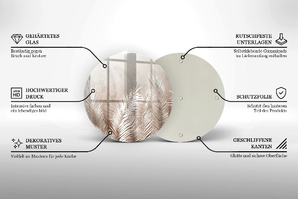 Skärbräda glas unik Boho vegetation löv