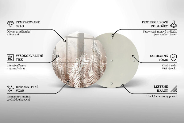 Skärbräda glas unik Boho vegetation löv