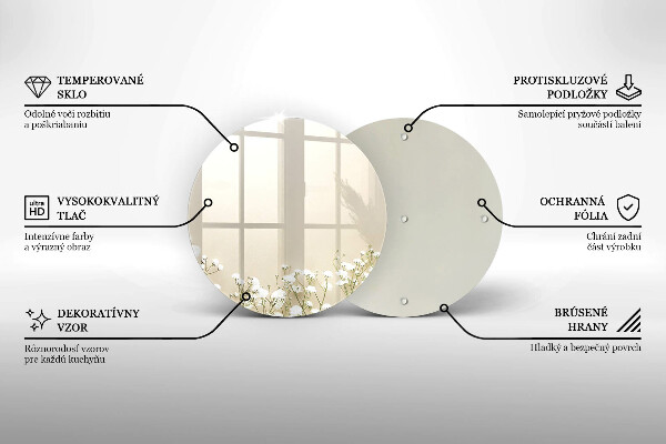 Skärbräda glas unik Bohoblommor i gips