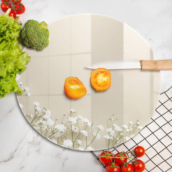 Skärbräda glas unik Bohoblommor i gips