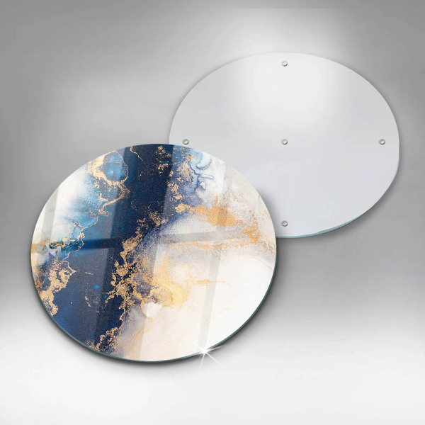 Skärbräda glas unik Abstraktion med blått