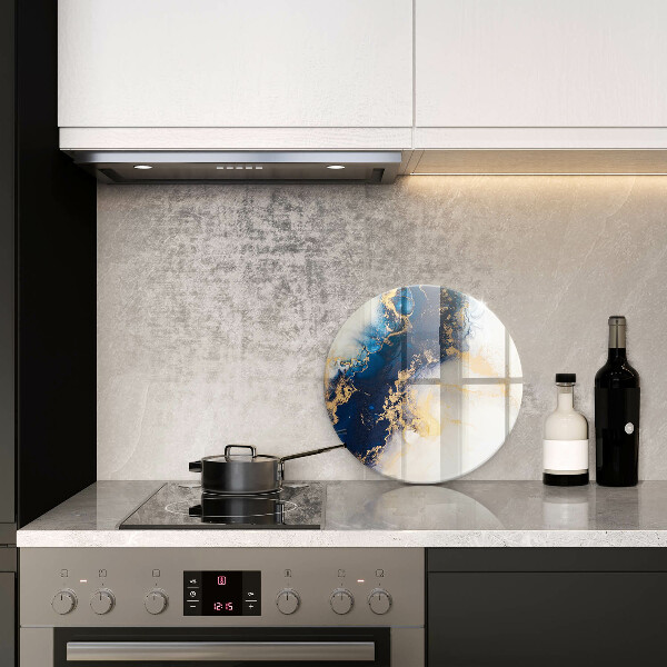 Skärbräda glas unik Abstraktion med blått