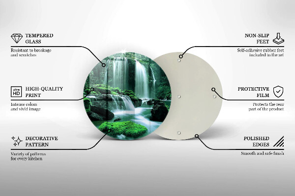 Skärbräda glas unik Vilda vattenfall i djungeln