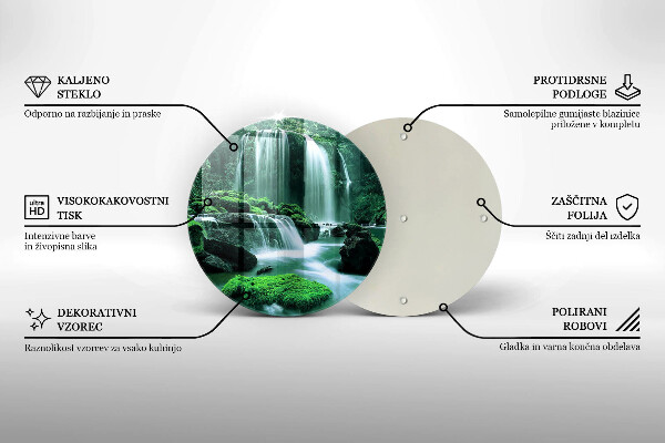 Skärbräda glas unik Vilda vattenfall i djungeln