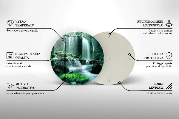 Skärbräda glas unik Vilda vattenfall i djungeln