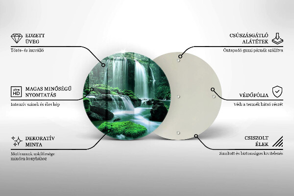 Skärbräda glas unik Vilda vattenfall i djungeln