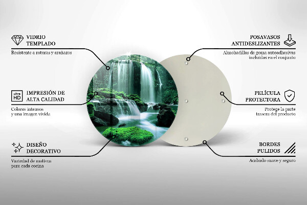 Skärbräda glas unik Vilda vattenfall i djungeln
