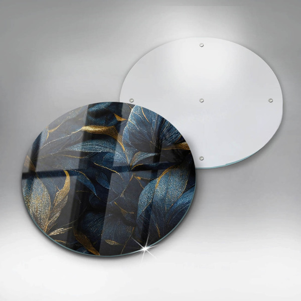 Skärbräda glas unik Dekorativa blad med guld