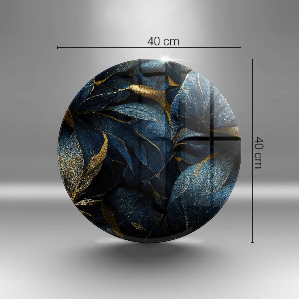 Skärbräda glas unik Dekorativa blad med guld