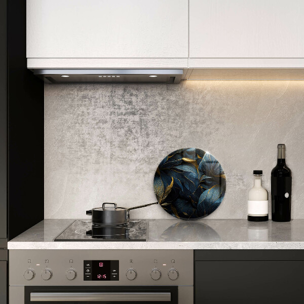 Skärbräda glas unik Dekorativa blad med guld