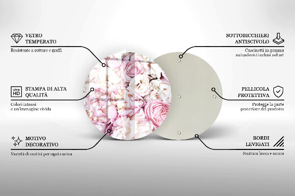 Skärbräda glas unik Pionbukett